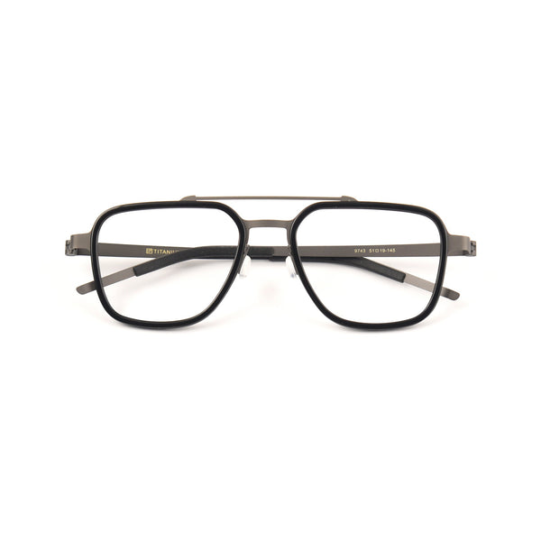 Titanium Aviator Square Glasses Frames 9743