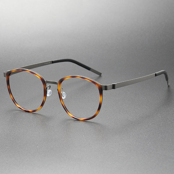 Titanium Vintage Oval Eyeglasses Frames 9737