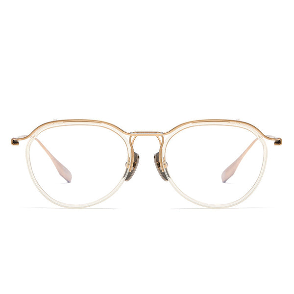 Titanium Vintage Oval Eyeglasses Frames DTX131