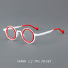 Titanium round frame plate glasses 76868