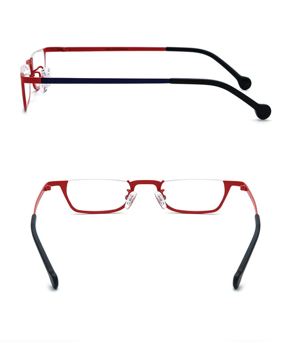 Pure Titanium Square Half Rim Eyeglasses Frame - CM185851