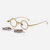 Zev Round Titanium Glasses Frame With Magnetic Sunglasses Clips