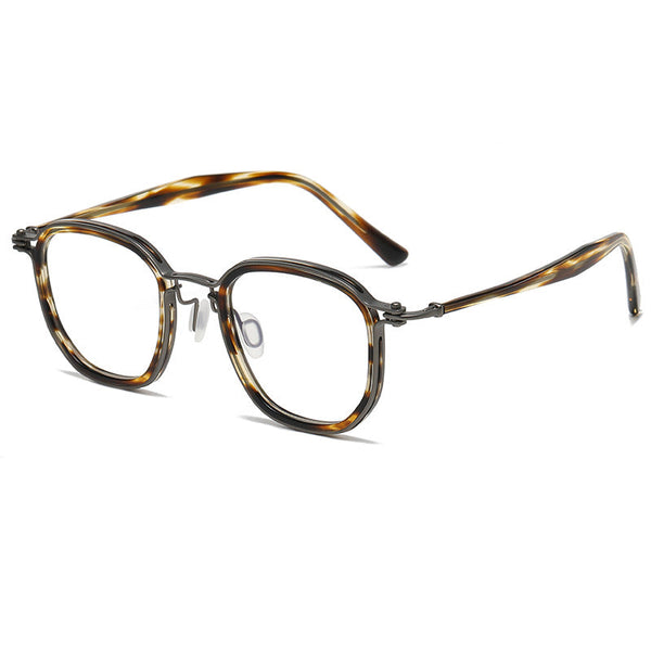 Lesley Vintage Titanium Polygon Glasses Frame
