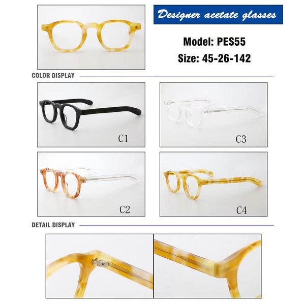 Acetate Round Glasses Frames YM PES55