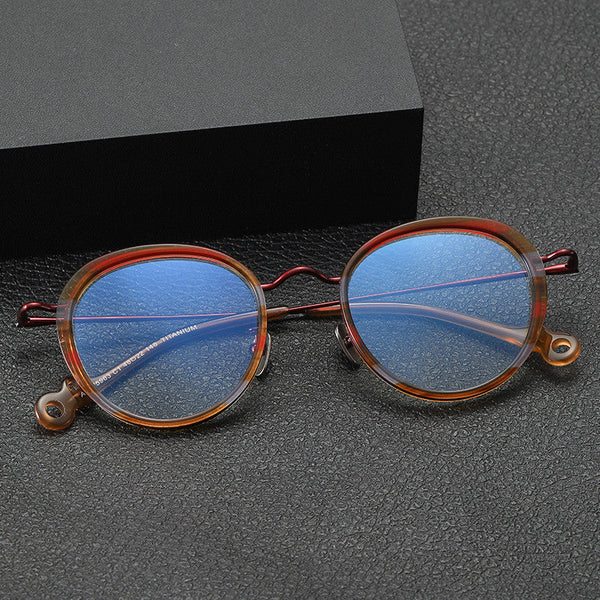 Friley Retro Round Titanium Glasses Frame