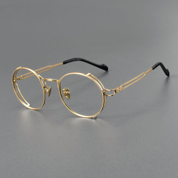 Titanium Vintage Oval Eyeglasses Frames ZY0048