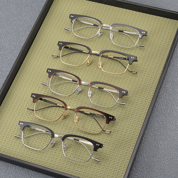 Retro Titanium Square Glasses Frame 0349