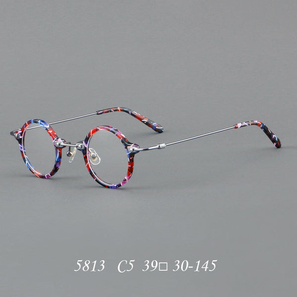 New small round frame plate glasses 5813