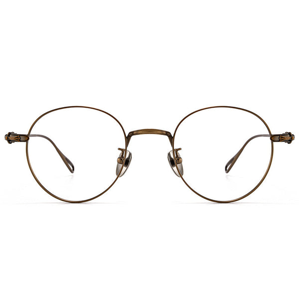 Titanium Vintage Round Eyeglasses FramesBK-GP401