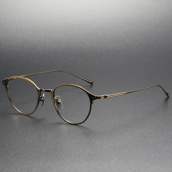 Titanium Vintage Round Eyeglasses Frames KJ-40