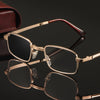 Natural Crystal Stone Clear Real Glass Lens Titanium Folding Reading Glasses (FREE BOX) - CML1058