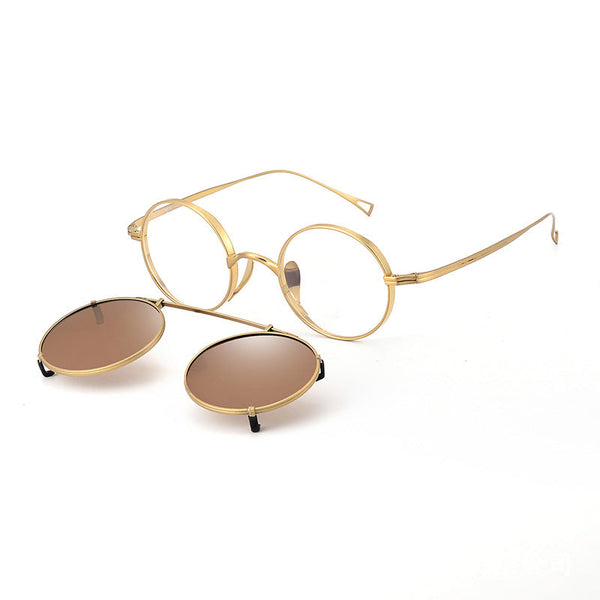 Monroe Titanium Round Clip-ons Sunglasses