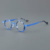 Titanium round frame plate glasses 76868