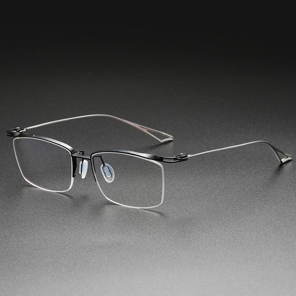 Lynch Versatile Rectangle Pure Titanium Half-frame Glasses Frame