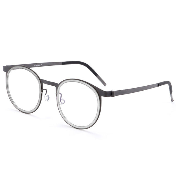Leander Titanium Vintage Round Eyeglasses Frames 9704