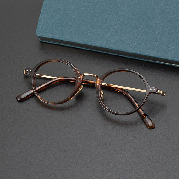 Titanium Vintage Round Eyeglasses Frames 2616