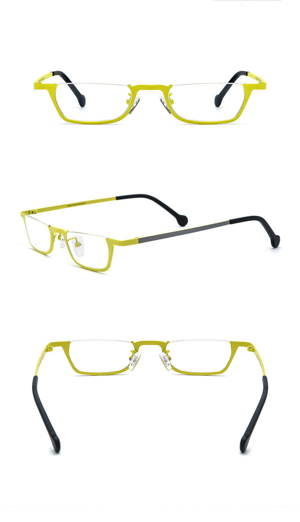 Pure Titanium Square Half Rim Eyeglasses Frame - CM185851