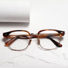 Zino Retro Rectangle Titanium Browline Glasses Frame