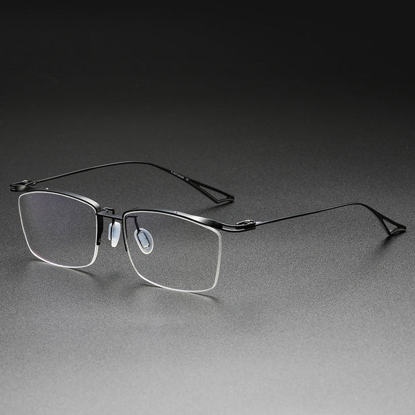Lynch Versatile Rectangle Pure Titanium Half-frame Glasses Frame