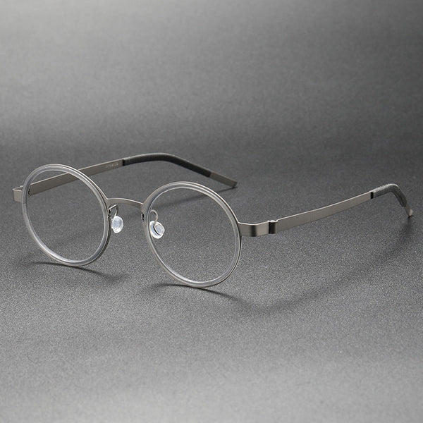 Titanium Vintage Round Eyeglasses Frames 9707