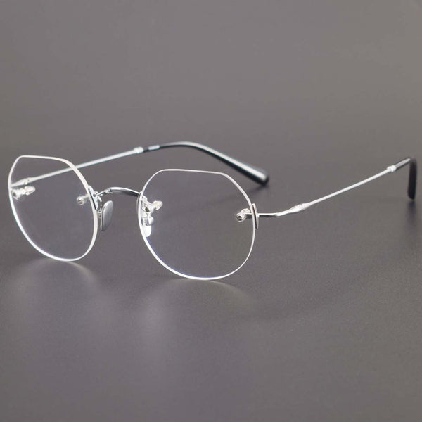 Titanium Geometric Glasses Frame ZY008