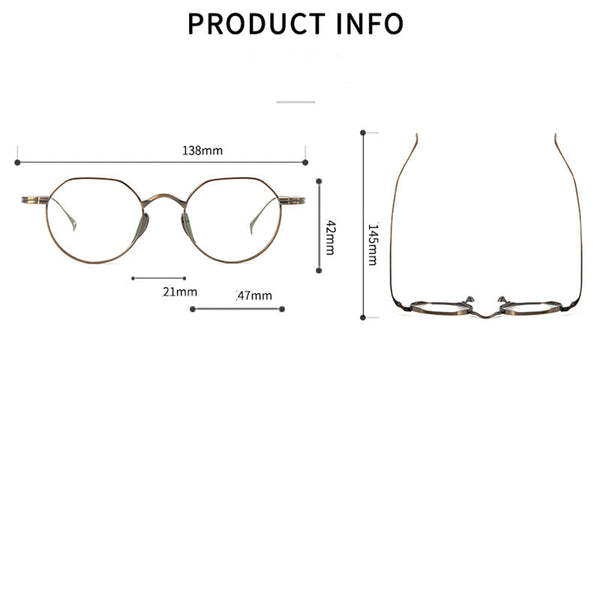 Cha Titanium Vintage Eyeglasses Frame With Sunglasses Clips