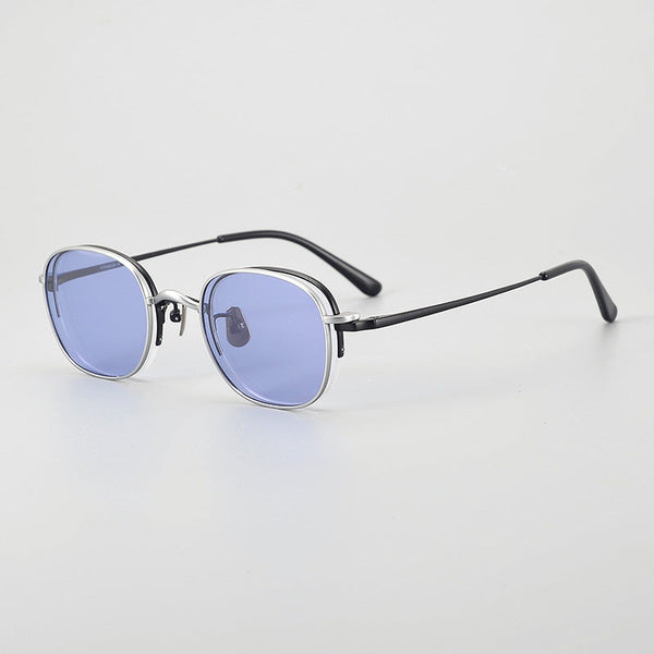 Burwell Titanium Vintage Eyeglasses Frame With Sunglasses Clips