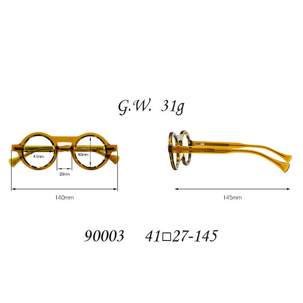Pluto Acetate Round Retro Glasses Frame