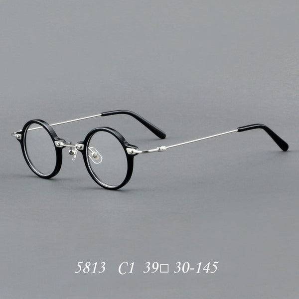 New small round frame plate glasses 5813
