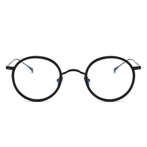 Titanium Vintage Round Eyeglasses Frames kmn139