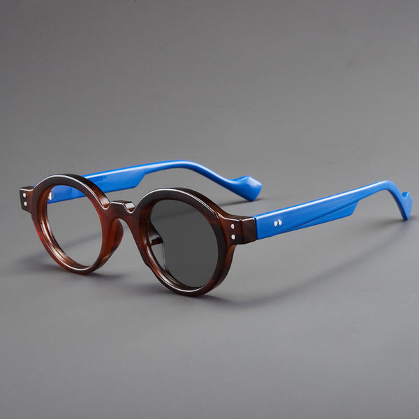 Vintage Retro Round Acetate Anti-Blue Light Photochromic Reading Glasses - LHBS2501