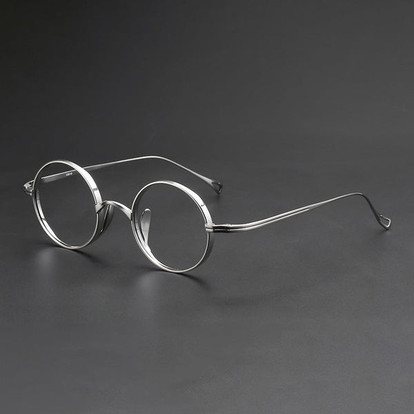 Titanium Vintage Round Eyeglasses Frames 10518R