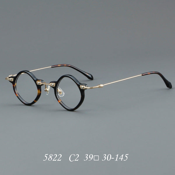Diamond Frame Plate Glasses Retro Eye Frame Metal Flat 5822