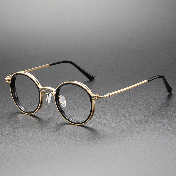 Retro Round Round Pure Titanium Eyeglass Frame