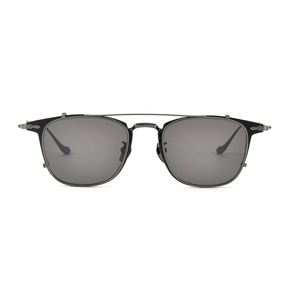 Chi Titanium Vintage Eyeglasses Frame With Sunglasses Clips