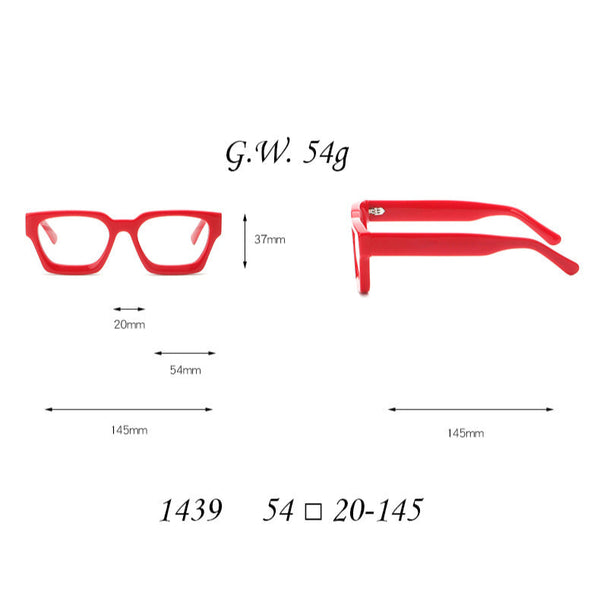 Lew Vintage Square Acetate Glasses Frame
