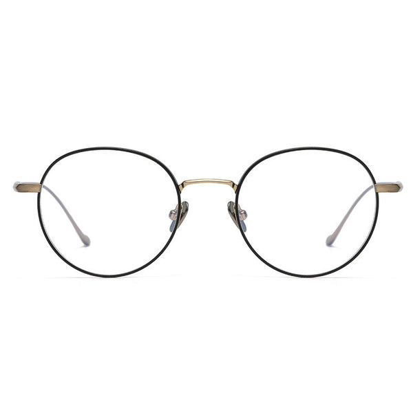 Titanium Vintage Round Eyeglasses Frames chord-C