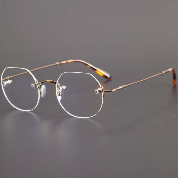 Titanium Geometric Glasses Frame ZY008