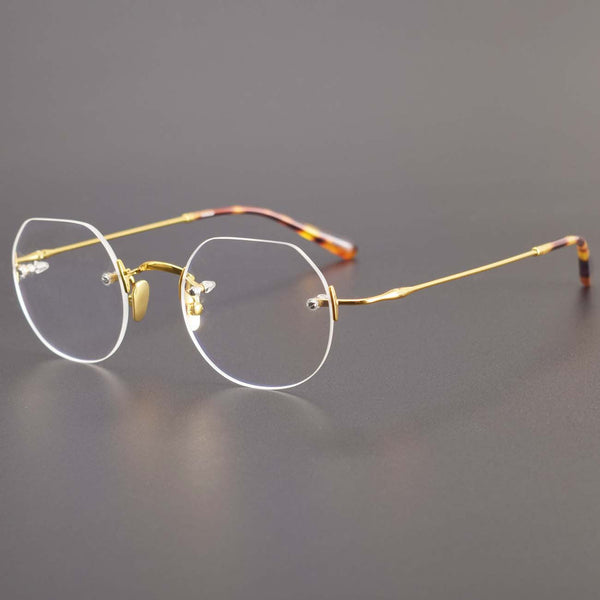 Titanium Geometric Glasses Frame ZY008