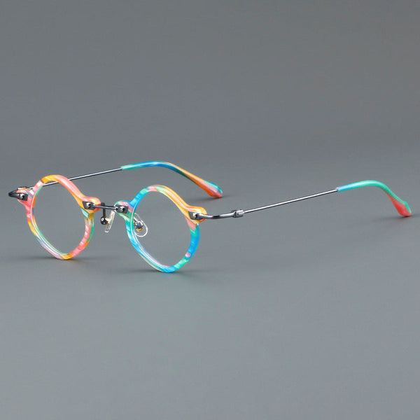 Diamond Frame Plate Glasses Retro Eye Frame Metal Flat 5822