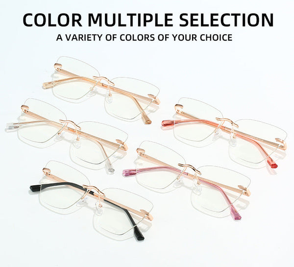 Rimless Metal Women Golden Glasses