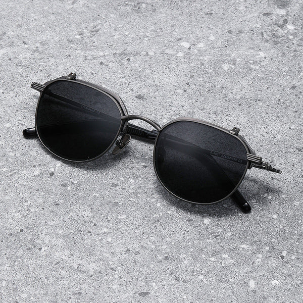 Zow Titanium Business Glasses Frame With Flip-top Sunglasses Clips