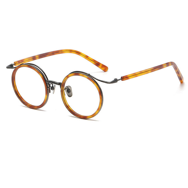 Mika Titanium Vintage Round Eyeglasses Frames