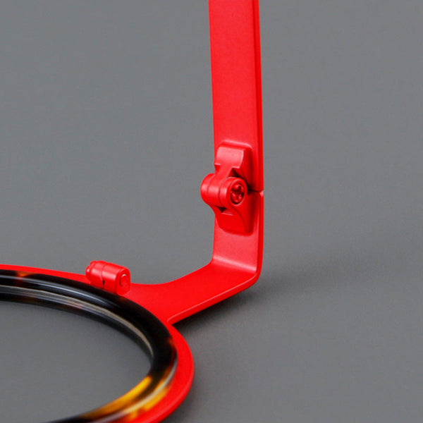 Titanium round frame plate glasses 76868