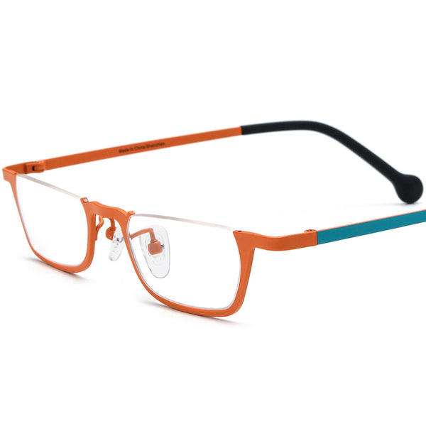Pure Titanium Square Half Rim Eyeglasses Frame - CM185851
