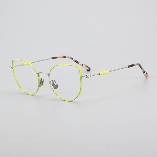 Jessy Fashion Women's Ultra Light Titanium Cat Eye Glasses Frame