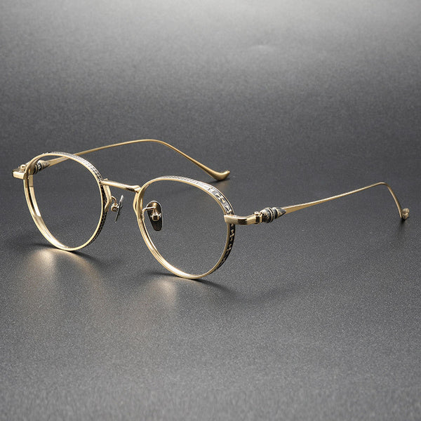 Titanium Vintage Round Eyeglasses Frames BUBBA-A