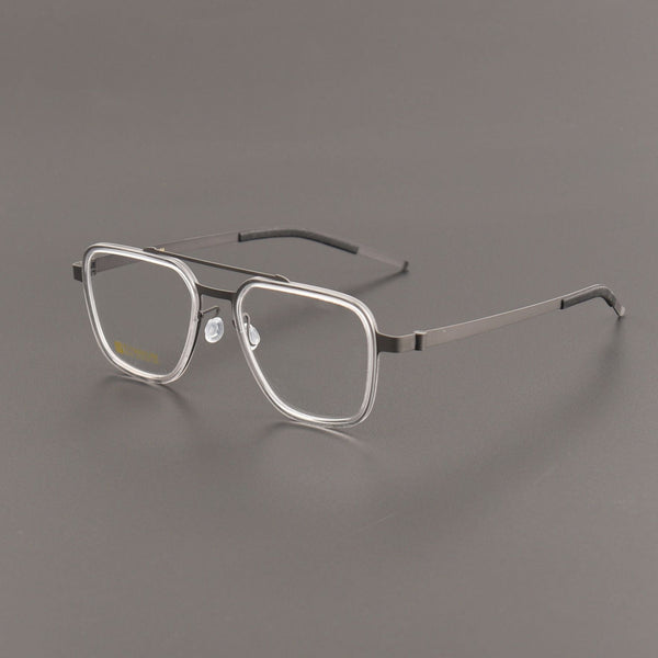 Titanium Aviator Square Glasses Frames 9743