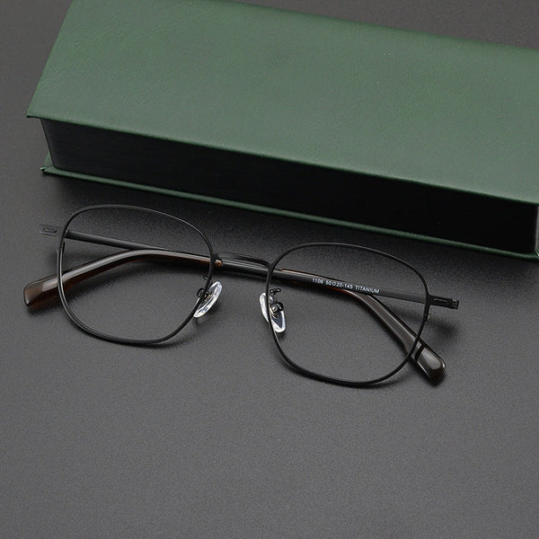 Titanium Vintage Oval Eyeglasses Frames 1106