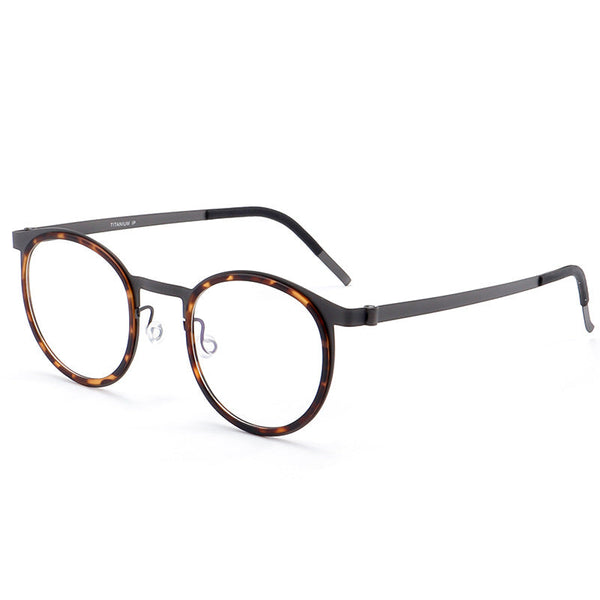 Leander Titanium Vintage Round Eyeglasses Frames 9704